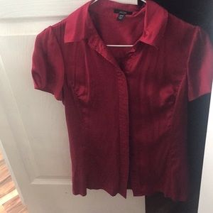 Satin red blouse